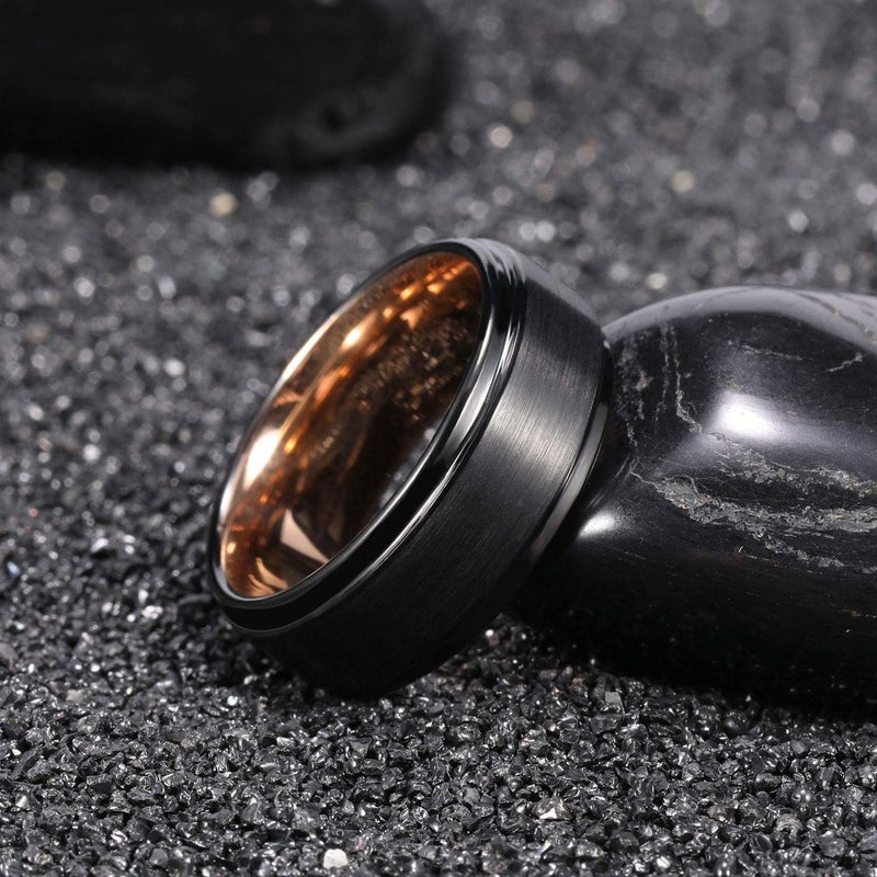 TRUMIUM 4mm 6mm 8mm Tungsten Rings for Men Women Silver Blue Rose Gold Plated Black Tungsten Wedding Band Matte Brushed Finish Comfort Fit Size 4-15 - Image 3