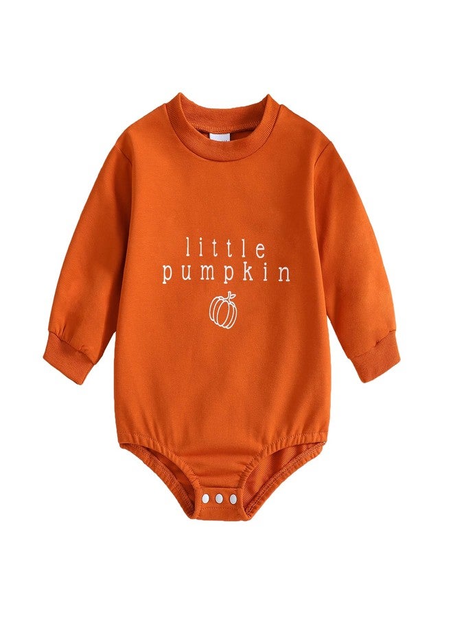 WOLBAY Newborn Infant Toddler Baby Girl Boy long Sleeve Halloween Thanksgiving Pumpkin Patch Onesie(Brown Pumpkin, 6-12 Months) - Image 2