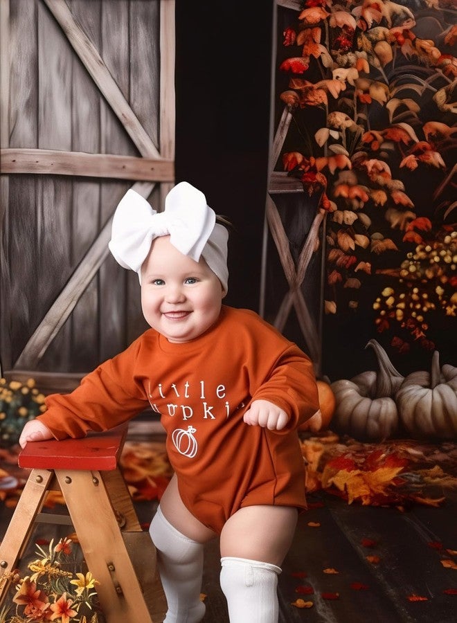 WOLBAY Newborn Infant Toddler Baby Girl Boy long Sleeve Halloween Thanksgiving Pumpkin Patch Onesie(Brown Pumpkin, 6-12 Months) - Image 3