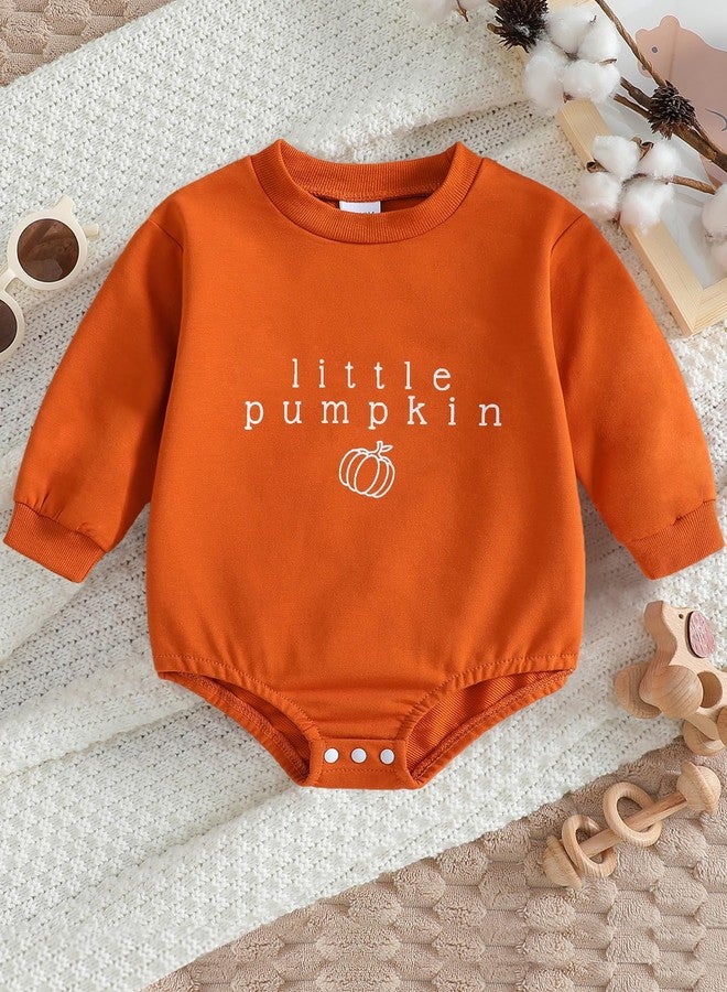 WOLBAY Newborn Infant Toddler Baby Girl Boy long Sleeve Halloween Thanksgiving Pumpkin Patch Onesie(Brown Pumpkin, 6-12 Months) - Image 5