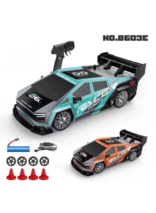 Professional Rc Remote Control Car Four-Wheel Drive High-Speed Drift Racing Gtr Competition Special Charging Toy Mustang Model 
