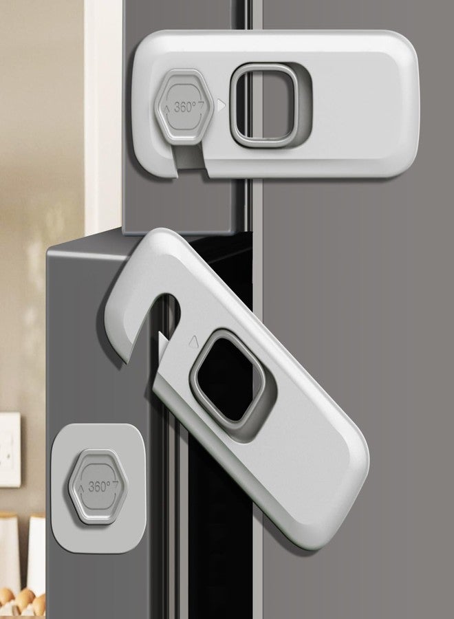 PENMAMA 4 Pack Child Proof Fridge Locks with 3M Adhesive Back, Fridge Lock for Refrigerators, Oven Lock, Drawers, Cabinets and Freezers, Safety Locks - Image 1