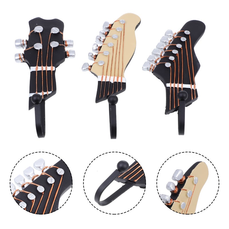 1 Set Guitar Shape Clothes Hook Nordic Style Hanging Hook Home Sundries Organizer - Image 2