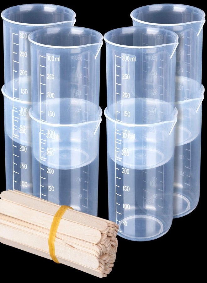 LEOBRO 8PCS Resin Mixing Cups, 300ML Plastic Measuring Cups for Resin, Paint Mixing Cups, Plastic Beakers, Liquid Measuring Cups - Image 1