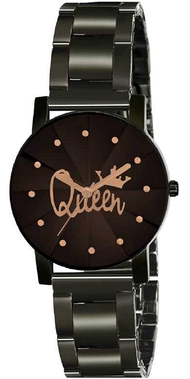 ZUPERIA Girls and Women's Queen Black Dial Crystal Chain Prism Glass Analogue Watch - Image 4