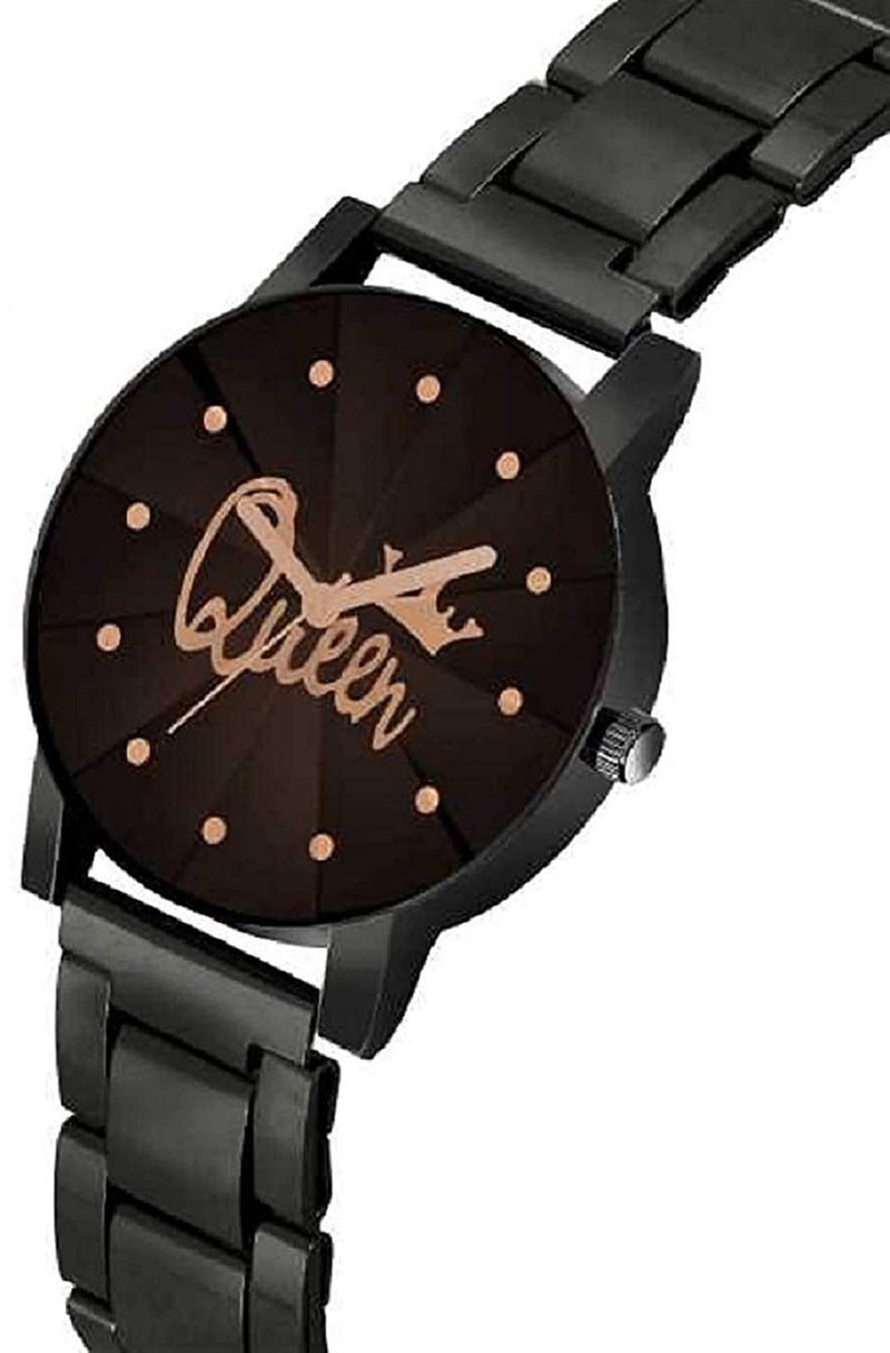 ZUPERIA Girls and Women's Queen Black Dial Crystal Chain Prism Glass Analogue Watch - Image 2