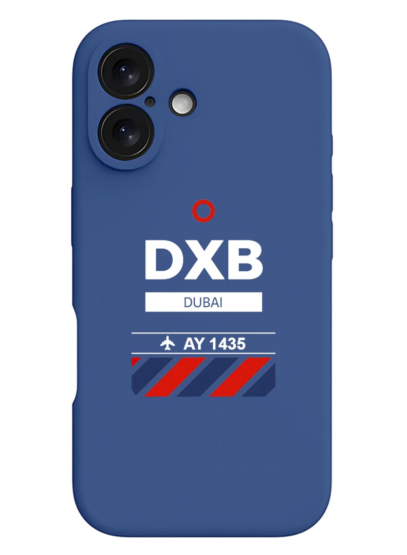 Theodor Protective Slim Fit Case Liquid Silicone Cover with Full Body Protection Anti-Scratch Shockproof Case For Apple iPhone 17 (Blue) DXB Airport - White - Image 1