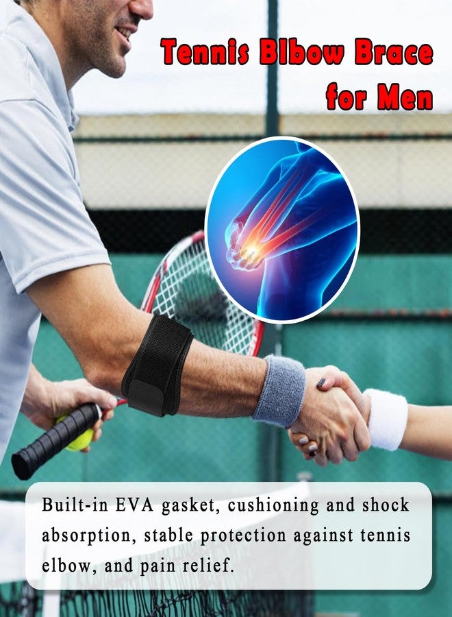 FVVWVV 2pcs Tennis Elbow Brace for Men & Women, Adjustable Elbow Strap with Compression Pad for Arm, Forearm, Tendonitis Pain Relief, Tennis & Golfer's Elbow (Black (2 Piece)) - Image 4