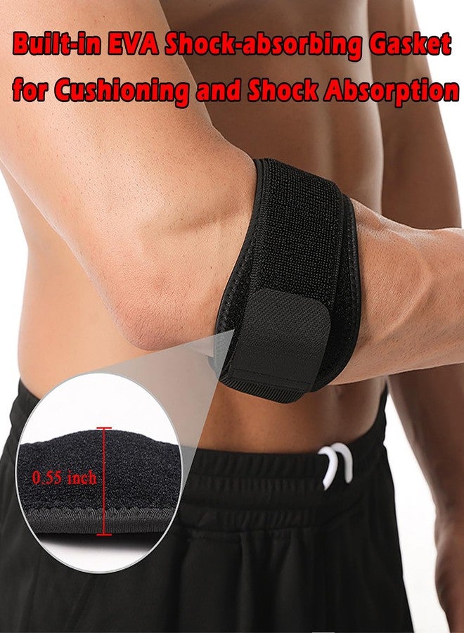 FVVWVV 2pcs Tennis Elbow Brace for Men & Women, Adjustable Elbow Strap with Compression Pad for Arm, Forearm, Tendonitis Pain Relief, Tennis & Golfer's Elbow (Black (2 Piece)) - Image 2