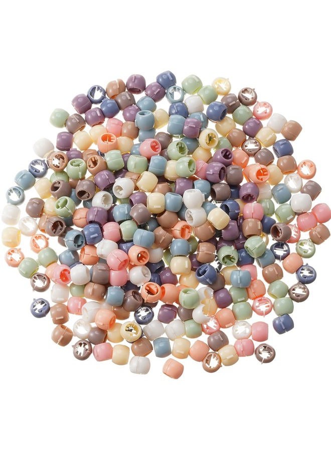 WILLBOND 300 Pieces Mini Hair Claw Clips for Braids for Girls, Mini Hair Beads Rainbow Tiny Plastic Jaw Clips for Women(Morandi Color) - Image 1