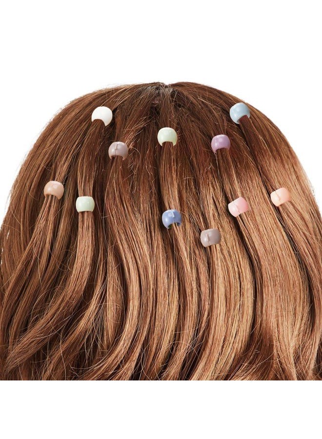 WILLBOND 300 Pieces Mini Hair Claw Clips for Braids for Girls, Mini Hair Beads Rainbow Tiny Plastic Jaw Clips for Women(Morandi Color) - Image 4