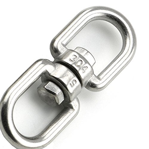 Lind Kitchen 1PCS M5 Double Ended Swivel Hook 304 Stainless Steel Eye to Eye Swivel Shackle Ring Connector + 2PCS M5 Snap Hook - Image 2