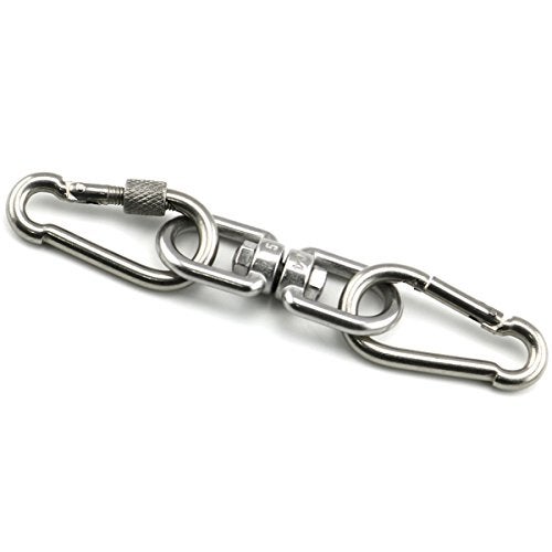Lind Kitchen 1PCS M5 Double Ended Swivel Hook 304 Stainless Steel Eye to Eye Swivel Shackle Ring Connector + 2PCS M5 Snap Hook - Image 1