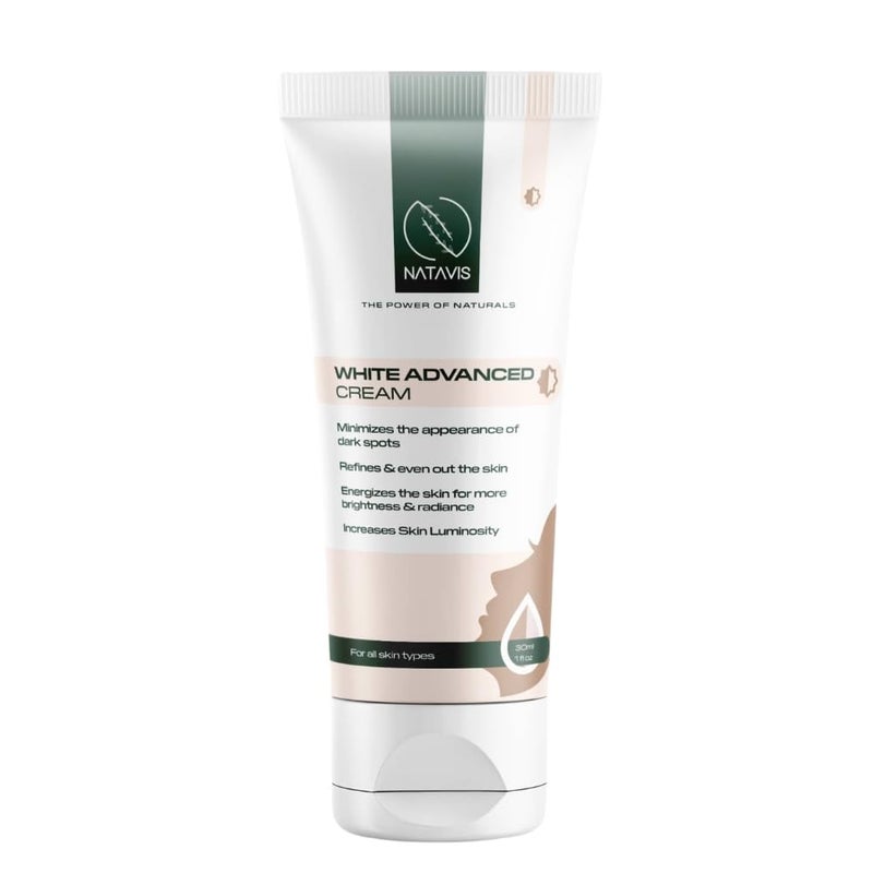 Natavis White Advanced Cream – With Niacinamide - Vitamin E -Lactic acid - Glycolic acid - Citric acid- Brightens Skin - Evens Out Skin Tone - Hydration & Nourishment