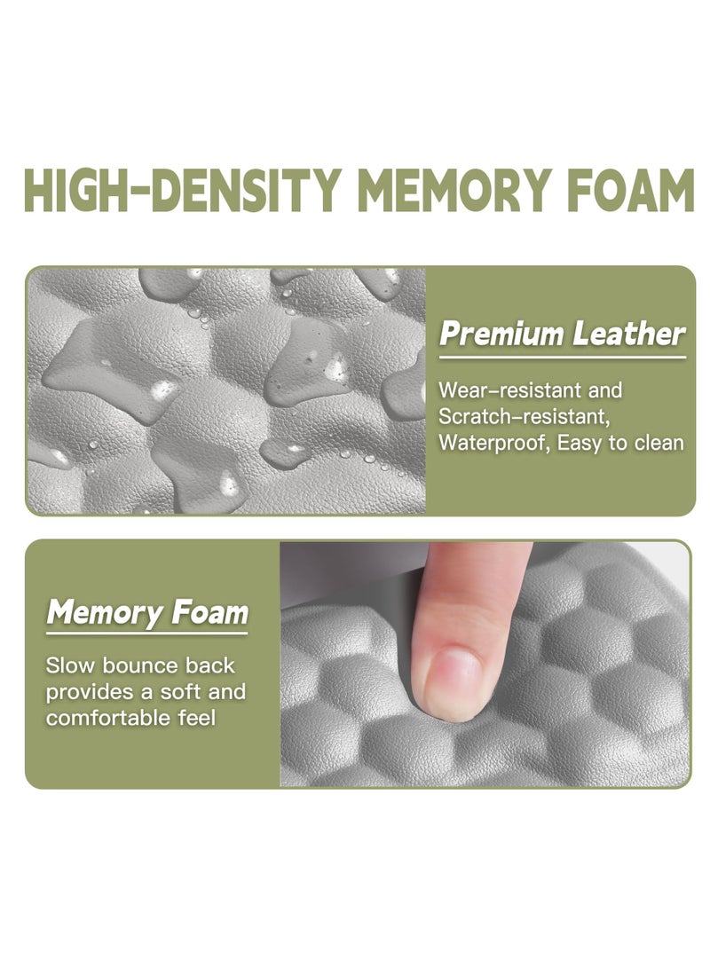 LumsAura Wrist Rest for Keyboard and Mouse, Mouse Wrist Support Pad Combo with Massage Design, Memory Foam Non-Slip Wrist Rest PU Base Set for Pain Relief Desk Office Laptop Gaming, Gray - Image 4