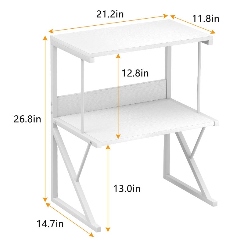 aboxoo Printer Stand for Desk, Desktop Printer Shelf Large 3-Tier Multi-Purpose Office Organization Shelves for Home Office, White - Image 3