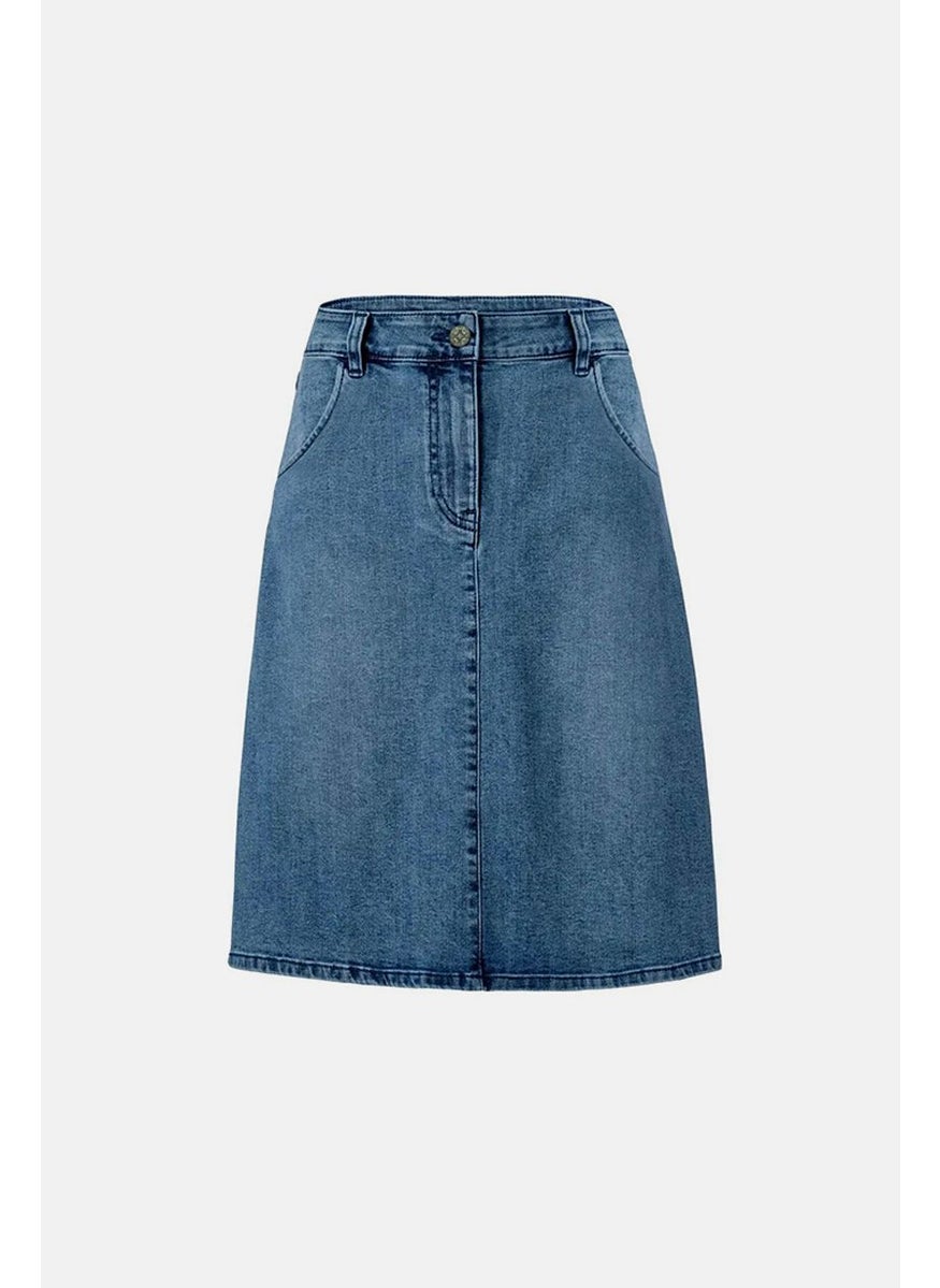 Tchibo Women Washed Mini Denim Skirt, Blue  - Image 2