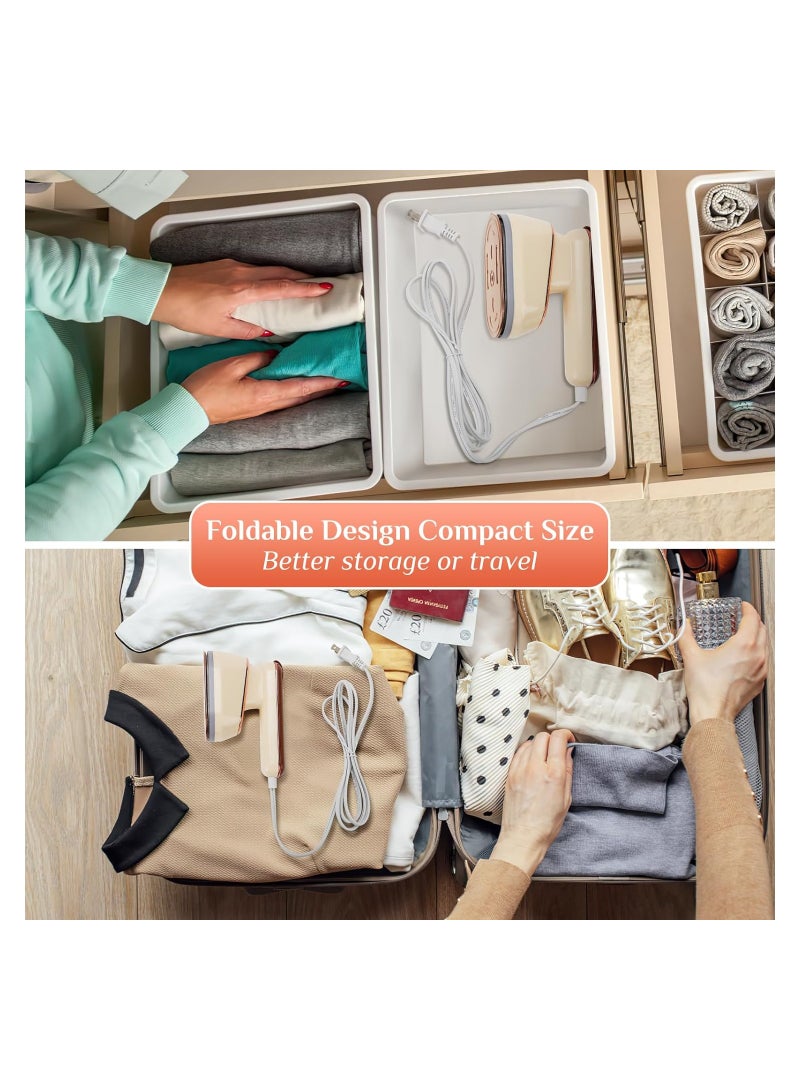 SOLARAE Handheld Steamer Iron for Clothes, Support Dry & Wet Ironing, 800w Mini Portable Clothes Steamer Iron, Professional Micro Travel Hand Clothing Steamer for Home Business, Fabric Wrinkle Remover - Image 4