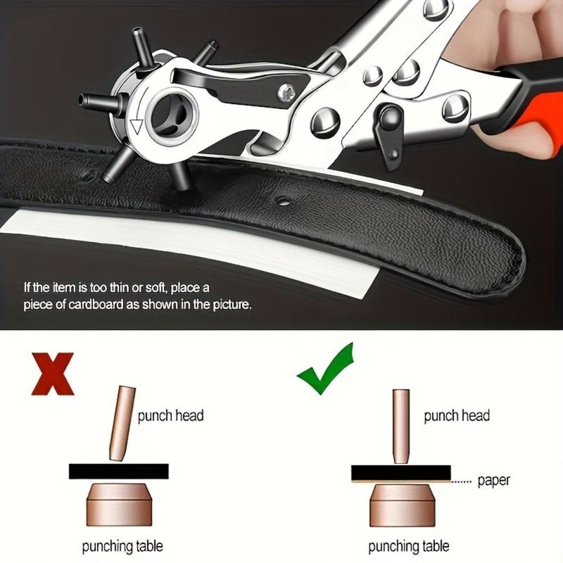 Heavy Duty Rotary Hole Punch For Faux Leather Belt Making 1pc - Image 4
