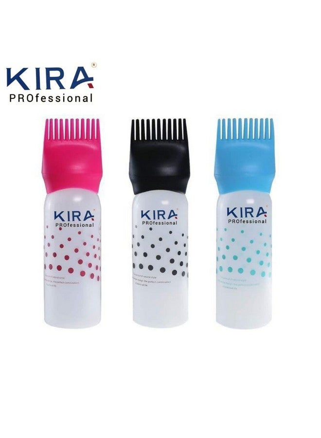 KIRA Oil Applicator Bottle With Combo Flip To Cap, Plug, Root Applicator For Applying Hair Oil, Shampoo And Hair Dyeing (Multicolour) (Pack Of 1) - Image 3