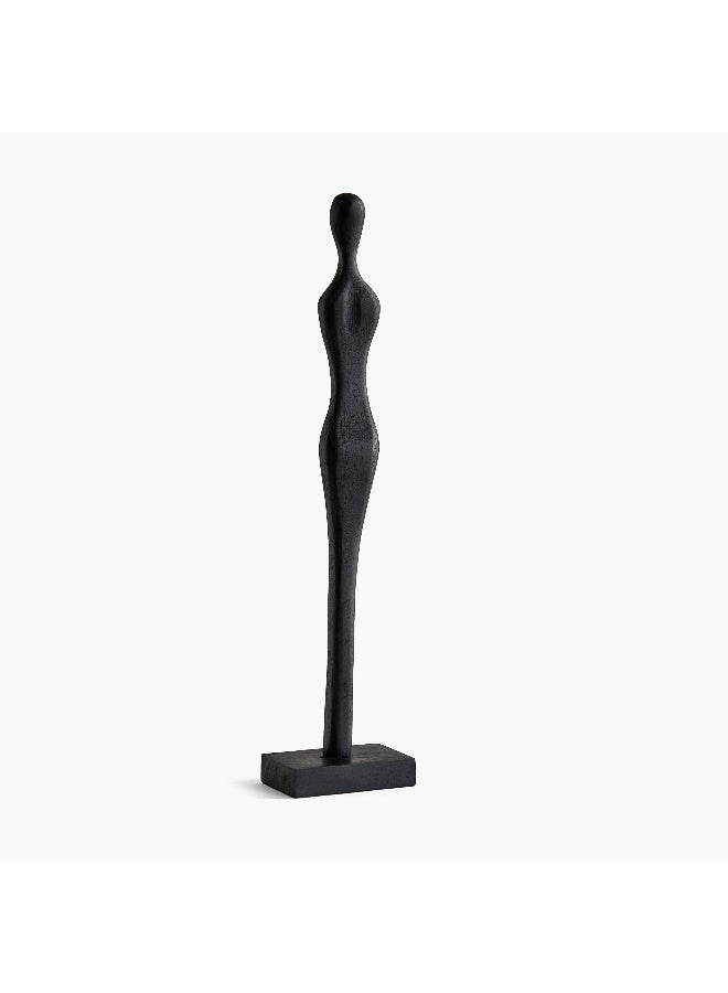 Home Box Rayon Wooden Human Figurine Table Decor with Wooden Base - 12x7.5x54 cm - Image 4