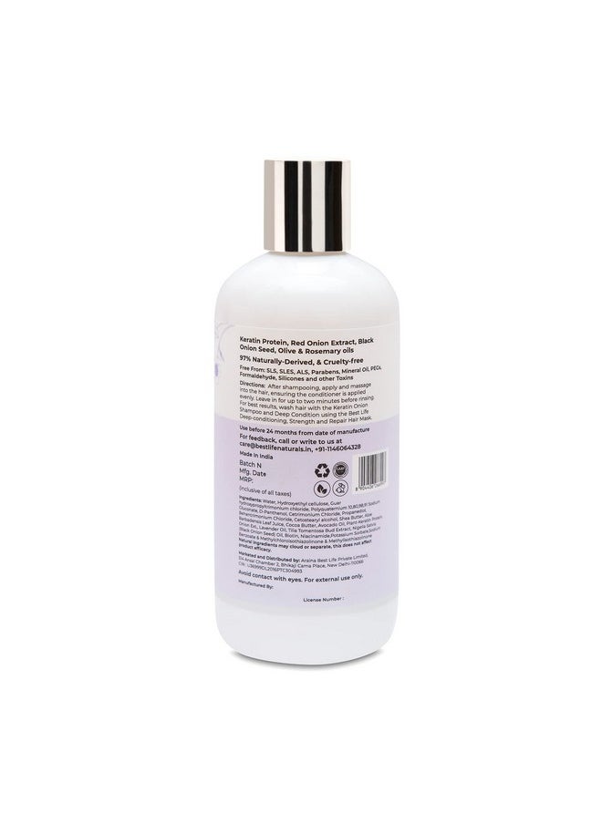 Best Life Keratin Onion Conditioner For Hair Growth 300 Ml Hair Fall Control With Red Onion Extract And Kalonji (Nigella Satviablack Onion Seed Oil) For Women & Men No Harmful Chemicals  - Image 2