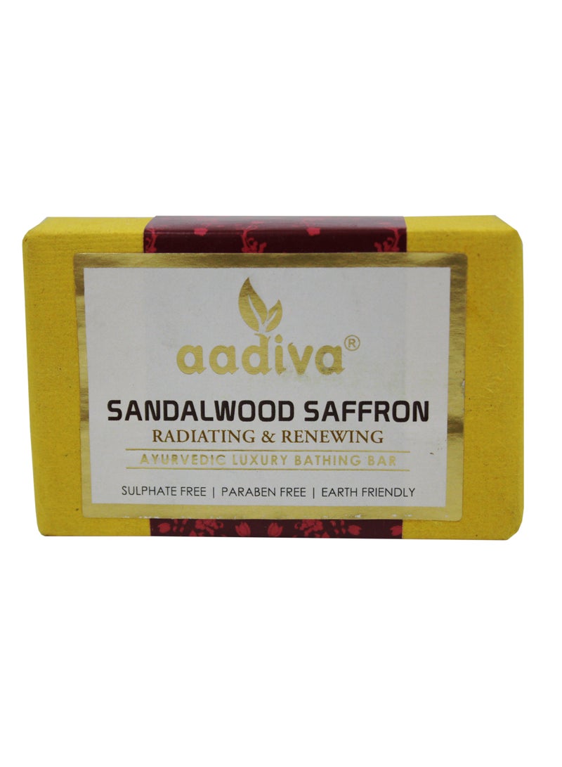 Aadiva صابون الحمام الفاخر من عديva بخلاصة خشب الصندل وزعفران متألق ومتجدد - Image 1
