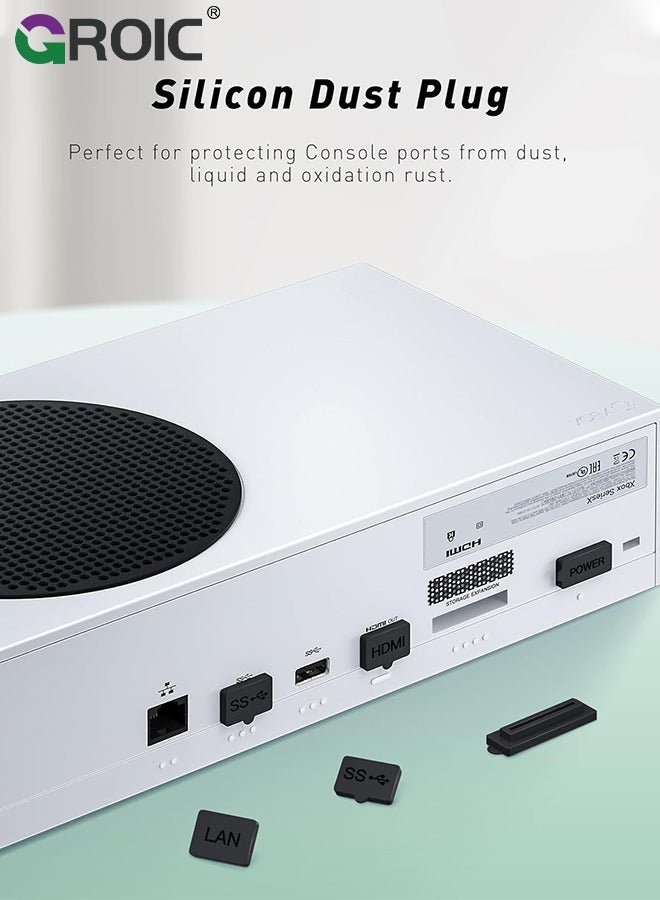 GROIC Dust Plugs for Xbox Series S, Dust Filter Kit Accessories with 7 Silicone Dust Plugs and 4 PVC Meshs Set, Anti-dust Cover Dustproof Plug for Xbox Series S Console - Image 3