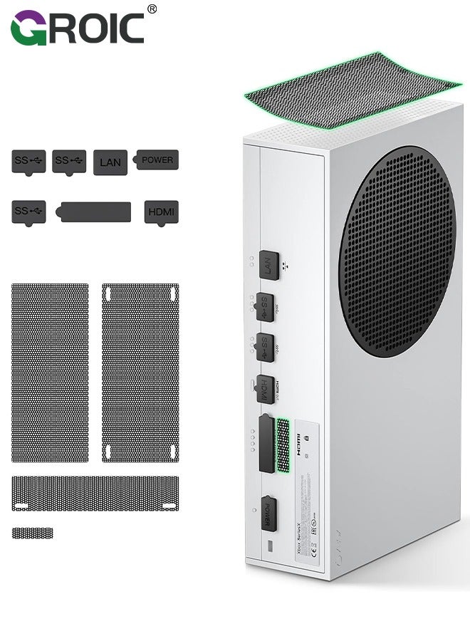 GROIC Dust Plugs for Xbox Series S, Dust Filter Kit Accessories with 7 Silicone Dust Plugs and 4 PVC Meshs Set, Anti-dust Cover Dustproof Plug for Xbox Series S Console - Image 1