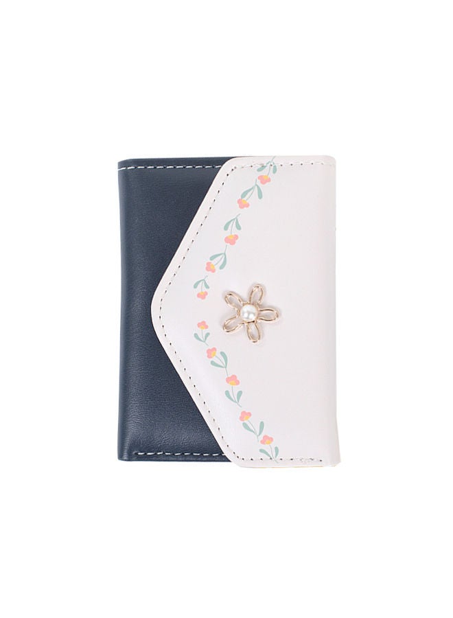 Fresh Flower Printed Ladies Flap Trifold Short Wallet for Women Card Holder Money Bag for Dating and Commute 10.5*8*1.5cm  - Image 5