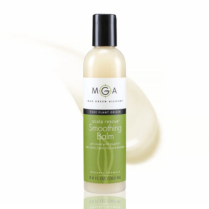 Max Green Alchemy MGA Vegan Hair Smoothing Balm - Scalp Rescue Organic Formula with Keratin Repairs Rough Hair | Hair Care Product with Argan Oil for Men & Women Strengthens & Add Shine to Hair, Synthetic Free 8.8 FLOz - Image 1