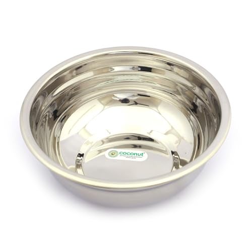 coconut Multipurpose Heavy Gauge Stainless Steel Serving/Mixing Bowl for Kitchen, 22.5 CM - 1600ml (Large) - Image 3