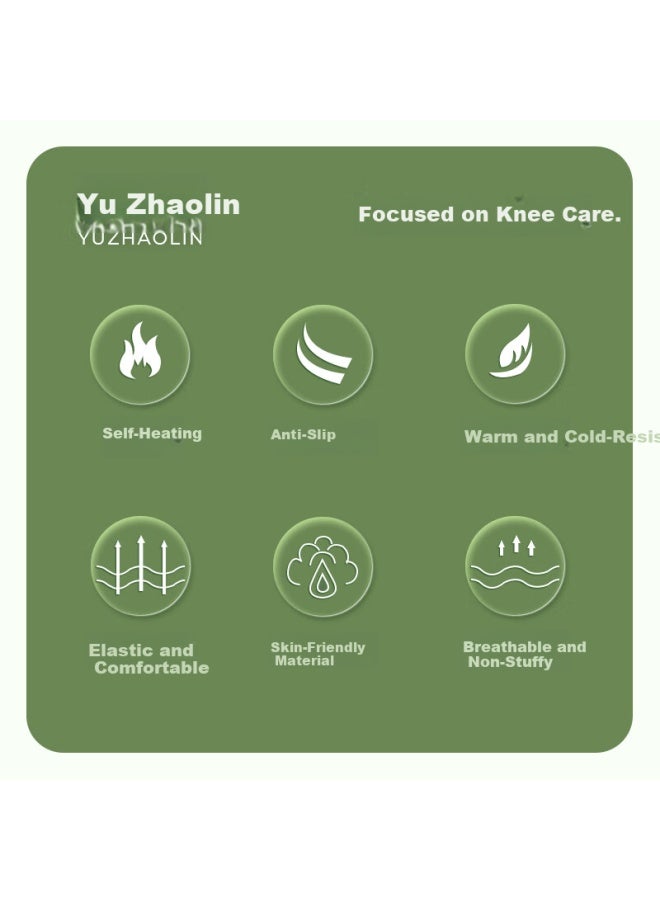 Yuzhaolin Self-heating Knee Support Warm Bamboo Charcoal Knee Brace For Cold Legs Uni Middle-aged And Elderly Anti-slip Knee Pad X069 Size M