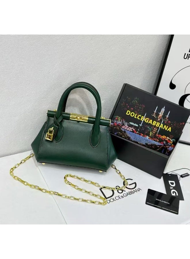D&G 'Marlene Mini' top handle bag in Green Calf leather