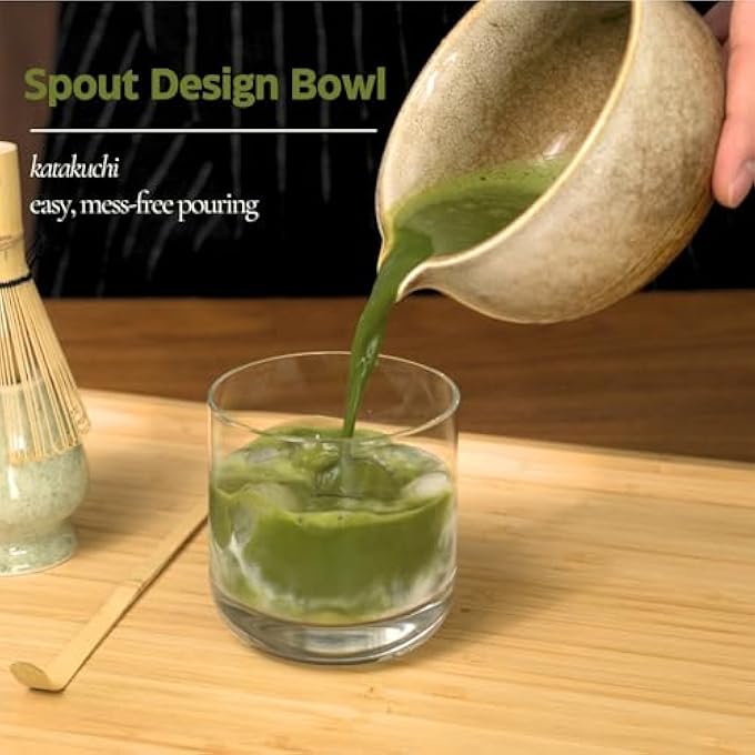 STORICANS Premium Matcha Tea Set With Bamboo Whisk Ceramic Bowl Scoop  Holder 5 Pcs Matcha Making Kit For Traditional Japanese Tea Ceremony Matcha Gift Set For Beginners And Enthusiasts Matte - Image 4