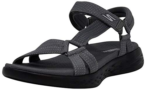 Skechers Women's On-The-GO 600 - Brilliancy Sandals, Charcoal Black/Black, 7 M US - Image 1