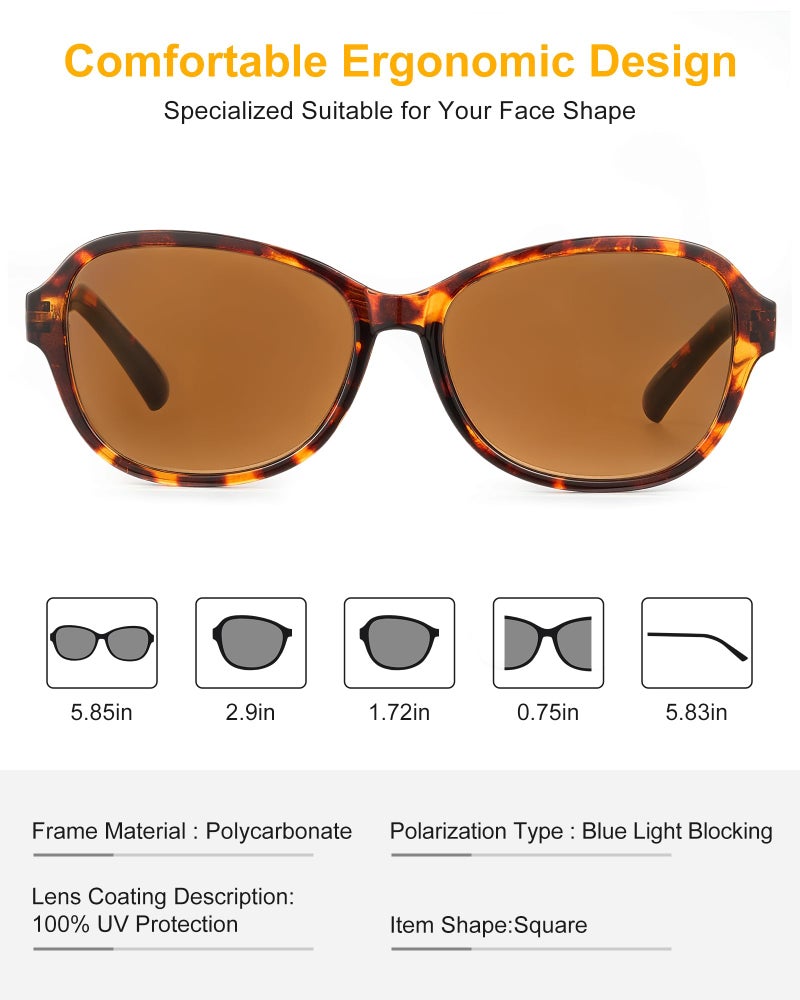 JOLISU 3 Pack Reading Sunglasses for Women, Sun Readers Glasses Spring Hinge Outdoor Sunglasses With UV400 Protection(2.00) - Image 2
