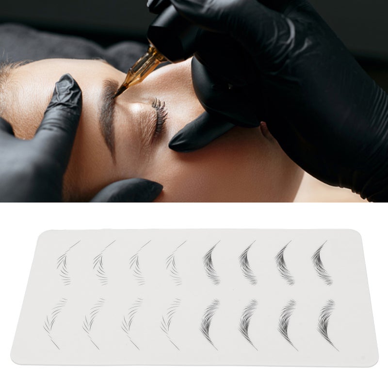 Microblading Practice Skin Inkless Wide Eyebrows Microblading Training Sheet for Beginner 02 - Image 2