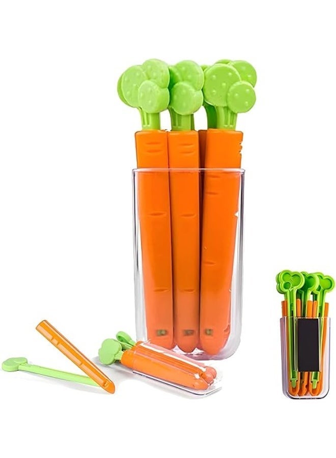 5 Cute Carrot Shape Food Sealing Clip, Food Bag Clips Sealing Clips, with a Storage Box Fr - Image 1