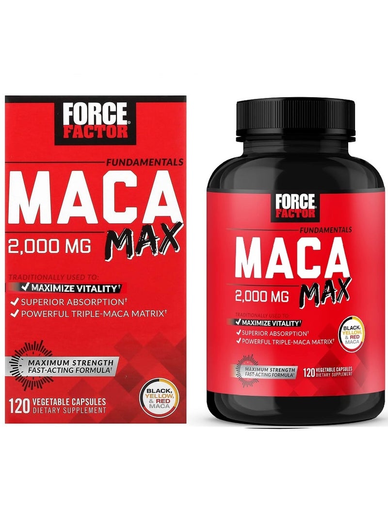 Force Factor Maca Max 2000MG Maximum Strength - 120 Capsules  - Image 1