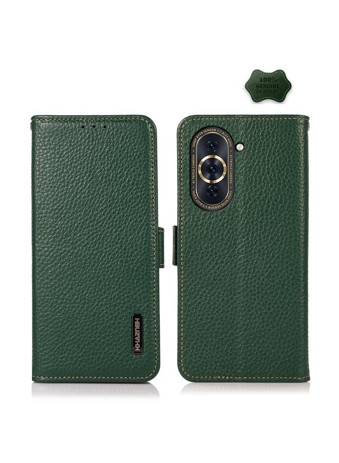 S-TOP Case For Huawei Nova 10 KHAZNEH Side-Magnetic Litchi Genuine Leather RFID Phone Case - Image 1