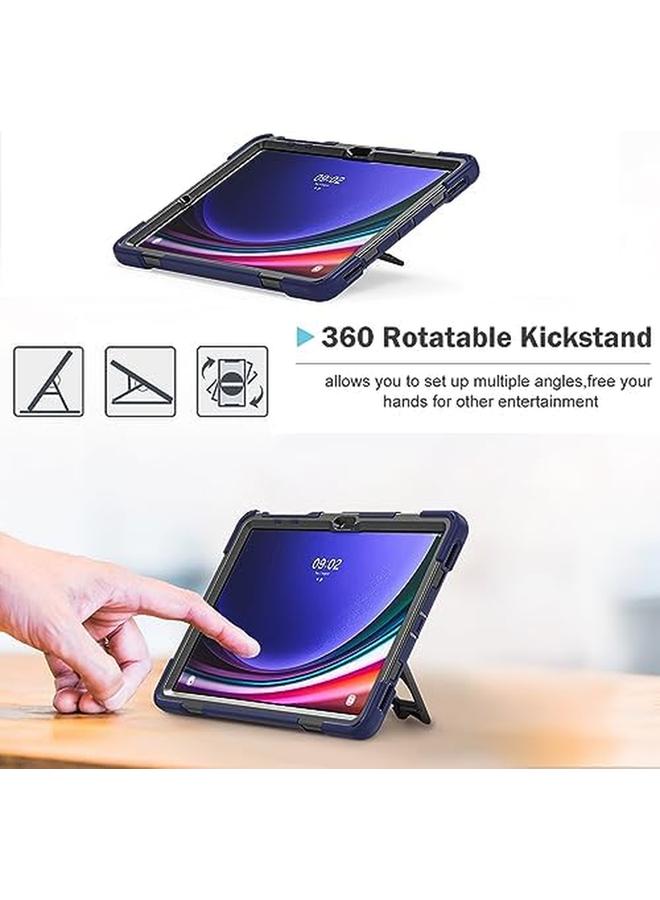 Procases Rugged Case For 12.4" Galaxy Tab S10 Plus 2024 Tab S9 Plus 2023 S9 Fe Plus S8 Plus 2022 S7 Fe 2021 S7 Plus 2020 With S Pen Holder Heavy Duty Shockproof Protective Cover With Hand Strap Navy - Image 4