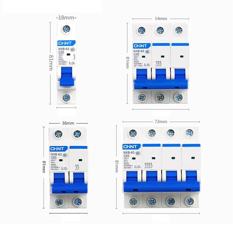 NXB 63 4P 63A Miniature Circuit Breaker MCB DZ47 230V 50HZ - Image 4