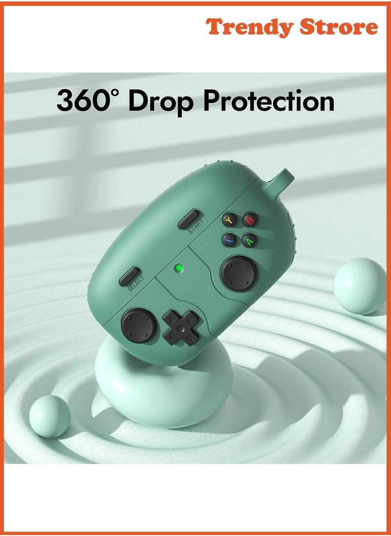 Generic - For Sony WF-1000XM5 Case Cover with Carabiner, 3D Game Console Silicone Design, Shockproof Protective Case (Dark Green) - Image 1