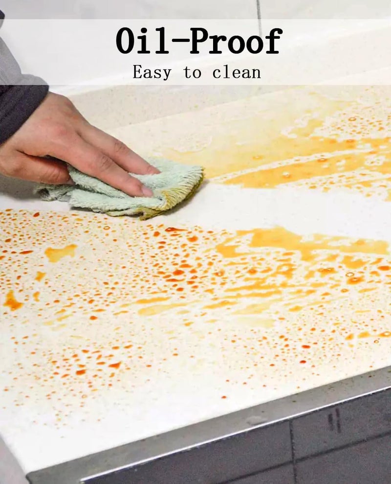 Clear Contact Paper Kitchen Oil Proof Waterproof Wallpaper Self Adhesive Vinyl Film High Temperature Resistant Transparent Paper Removable Paper for Cupboard Doors Walls Kitchen 24 X 48 Inch  - Image 4