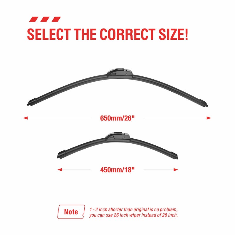 BERG REGEN 26"+18" Windshield Wiper Blades Replacement for Toyota Camry 2012-2017 Prius 2004-2009 Highlander 2020-2024, Honda Civic 2016-2021 HR-V 2016-2022â€“Genuine OEM Quality (Set of 2) - Image 4