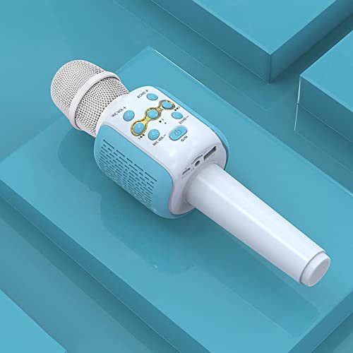 VRJTEC Wireless Bluetooth Karaoke Microphone | Portable Handheld Multi-Function Mic with HiFi Speaker | Ideal for Singing, Kids, Speech & Compatible with All Smartphones (Blue) - Image 1
