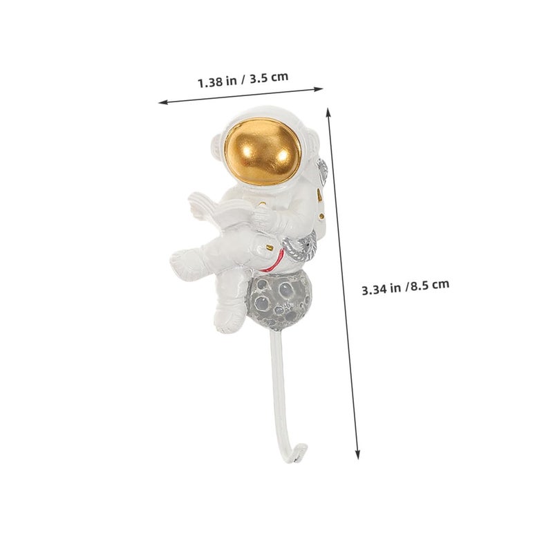 Space Astronaut Wall Hooks Adhesive No Drill Stick on Coat Towel Hanger for Bathroom Kitchen Door - Image 3