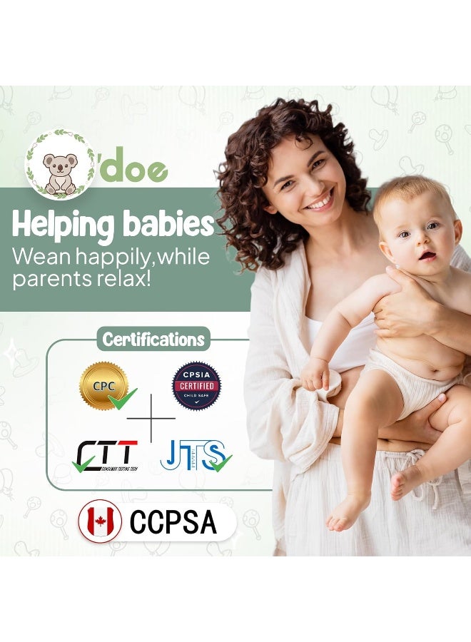 O'doe 17-Pcs Silicone Baby Feeding Set â€“ Baby Led Weaning Supplies With Suction Plates For Toddlers, Baby Plates and Bowls Set (Green, V2) - Image 2