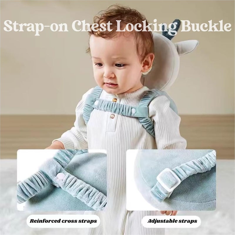 Barakah Baby Head Protector Cushion Backpack, Baby Anti Falling Pillow Head Adjustable Baby Fall Back Head Protector with Baby Knee Pads for Crawling, Soft, Breathable and Wearing Safety - Image 4